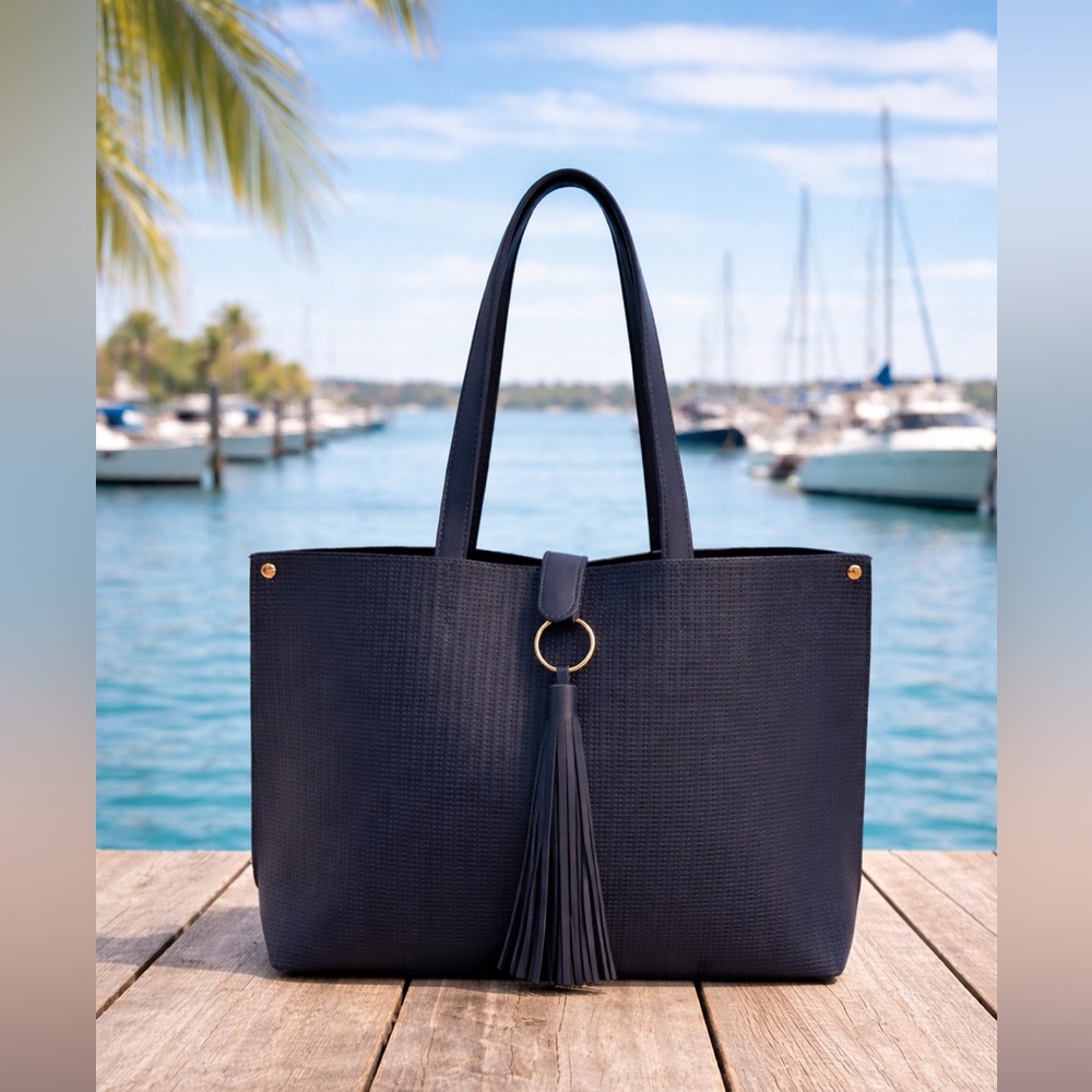 Navy Tassel Tote Ulta  No Callouts EUC NWOT